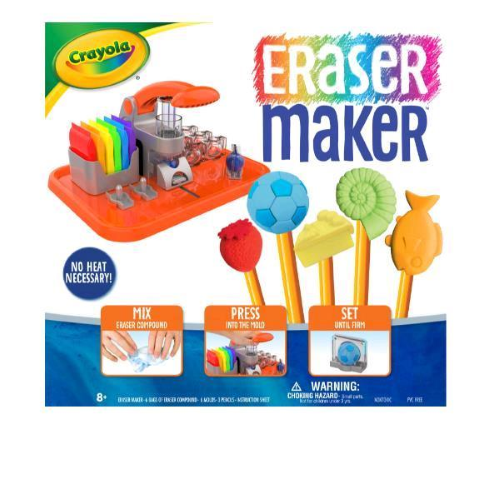 CRAYOLA ERASER MAKER LABORATORIO GOMMINE DI CREATIVITA' CON 6 STAMPINI COLORI ASSORTITI